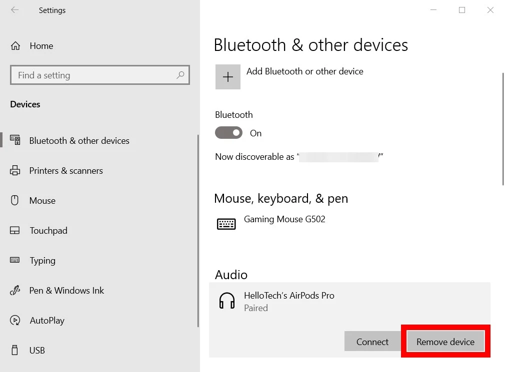 Disconnecting AirPods from a Laptop or Computer 