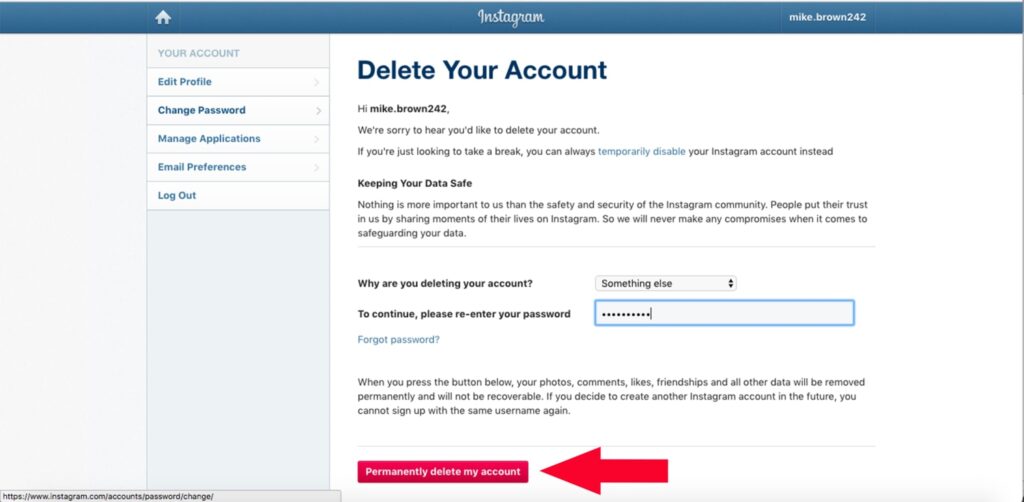 How to Delete an Instagram Account on a Desktop in How to Delete My Second Instagram Account 