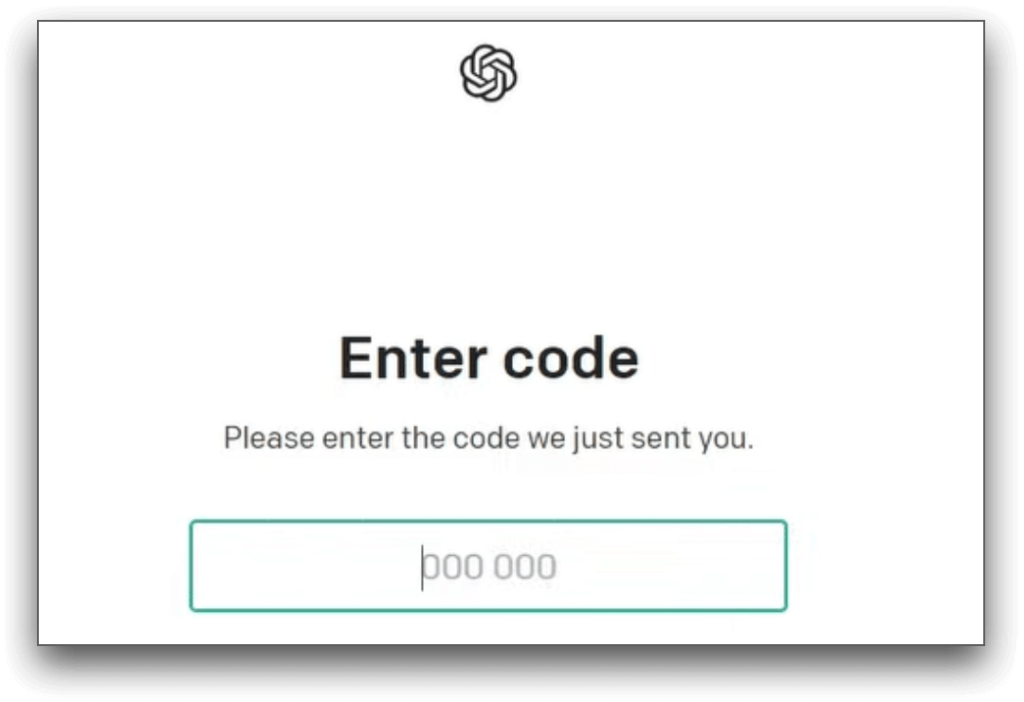 Enter the verification code and click Continue: