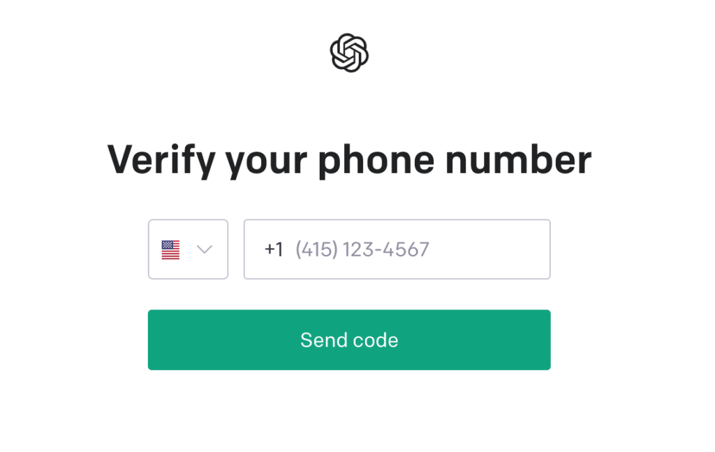 Enter your phone number and click Send code